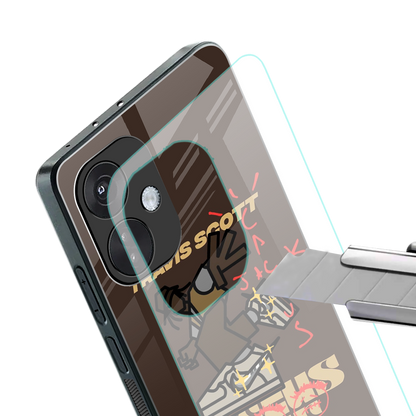 cactus jack travis scott brown back phone cover | glass case for oneplus nord ce 3