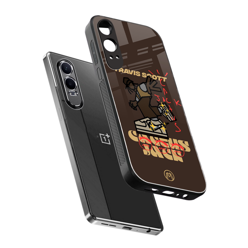 cactus jack travis scott brown back phone cover | glass case for oneplus nord ce 4 lite