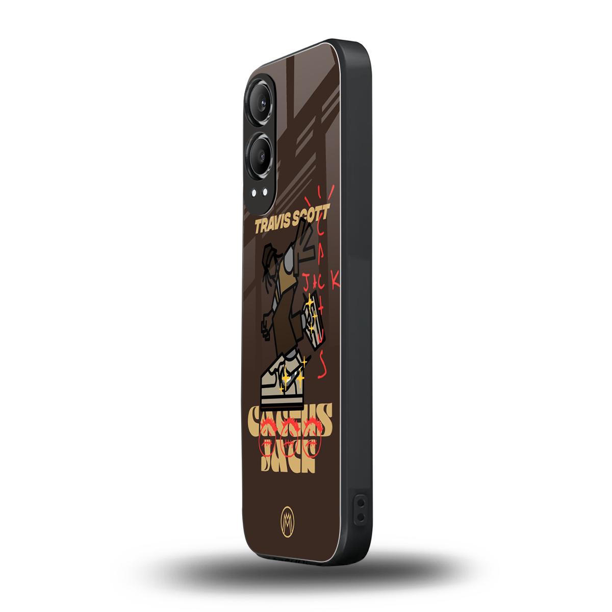 cactus jack travis scott brown back phone cover | glass case for oneplus nord ce 4 lite