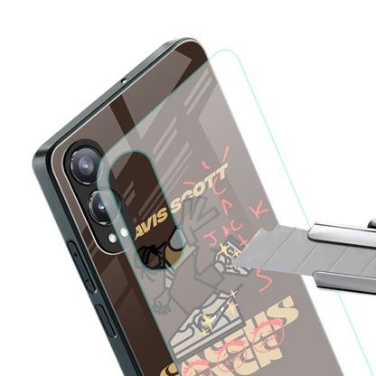 cactus jack travis scott brown back phone cover | glass case for oneplus nord ce 4 lite