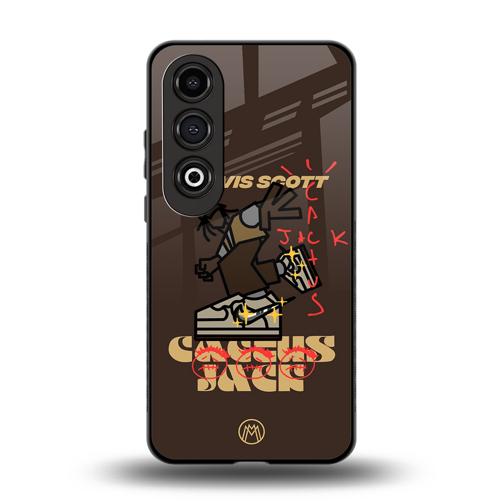 cactus jack travis scott brown back phone cover | glass case for oneplus nord ce 4