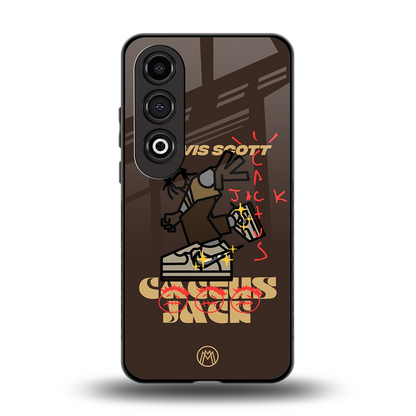 cactus jack travis scott brown back phone cover | glass case for oneplus nord ce 4