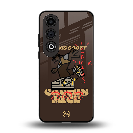 cactus jack travis scott brown back phone cover | glass case for oneplus nord ce 4