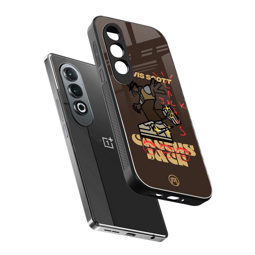 cactus jack travis scott brown back phone cover | glass case for oneplus nord ce 4
