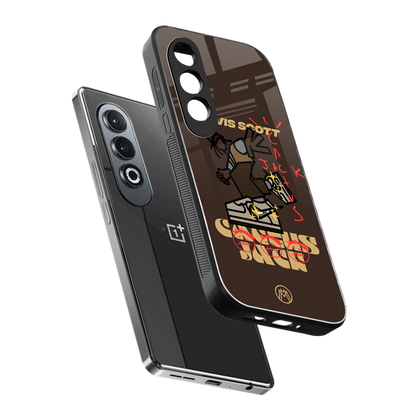 cactus jack travis scott brown back phone cover | glass case for oneplus nord ce 4