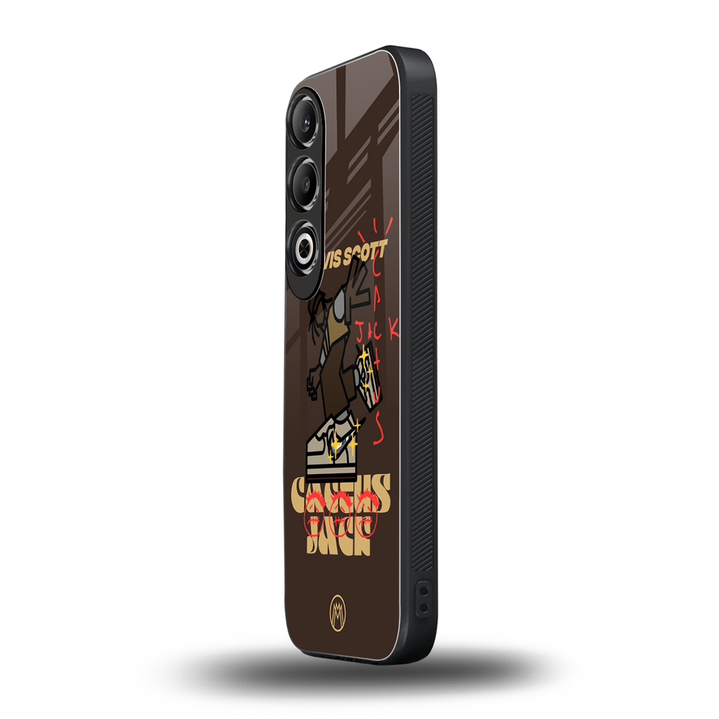 cactus jack travis scott brown back phone cover | glass case for oneplus nord ce 4