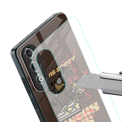 cactus jack travis scott brown back phone cover | glass case for oneplus nord ce 4