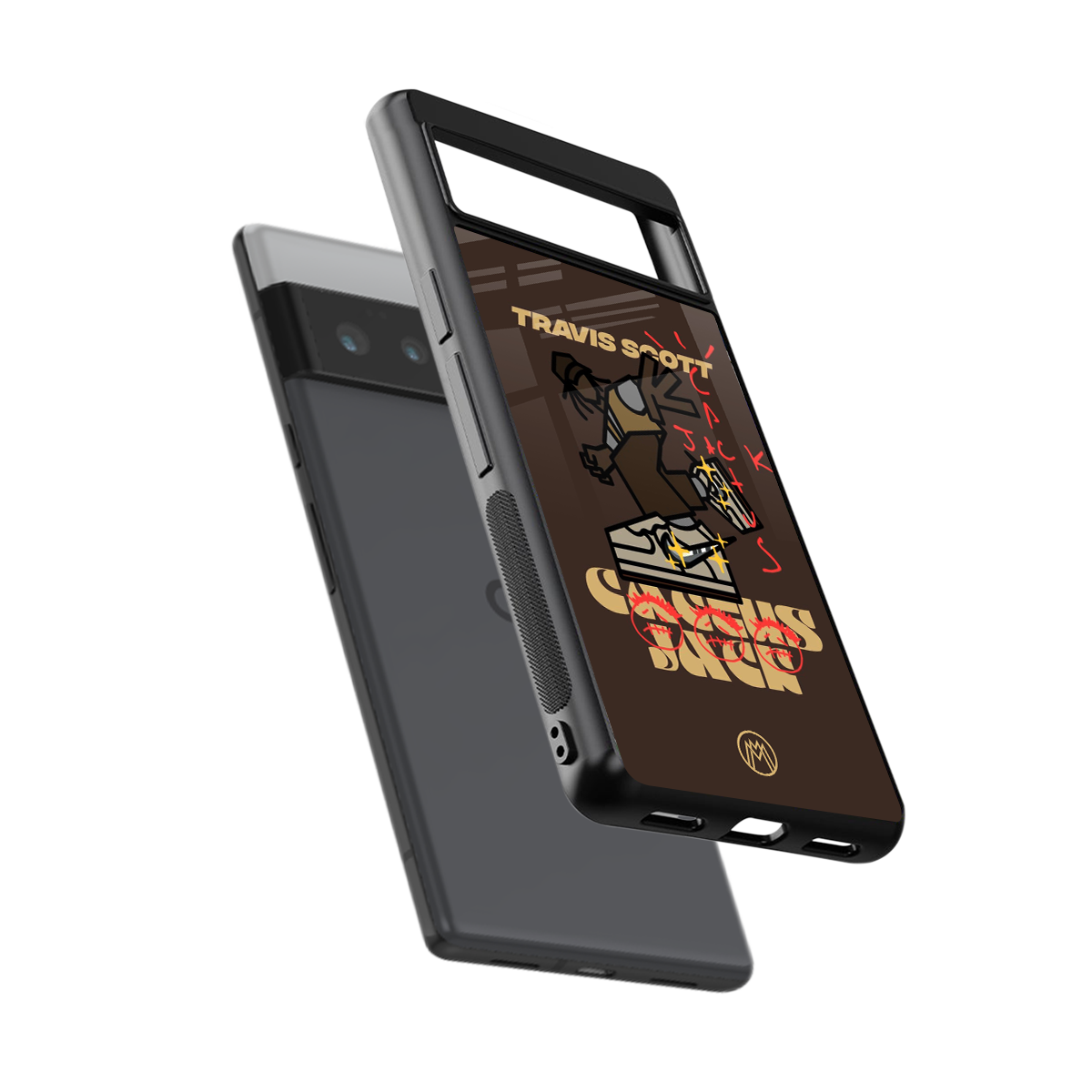 cactus jack travis scott brown back phone cover | glass case for google pixel 6 pro