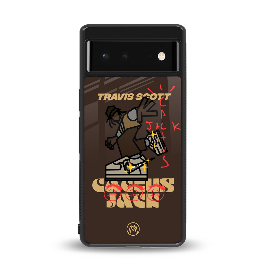 cactus jack travis scott brown back phone cover | glass case for Google Pixel 6A