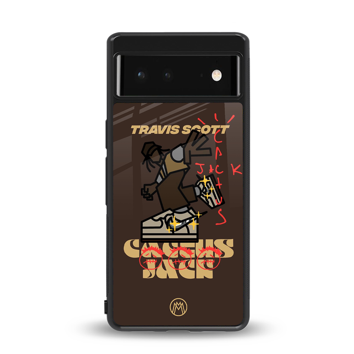 cactus jack travis scott brown back phone cover | glass case for Google Pixel 6A