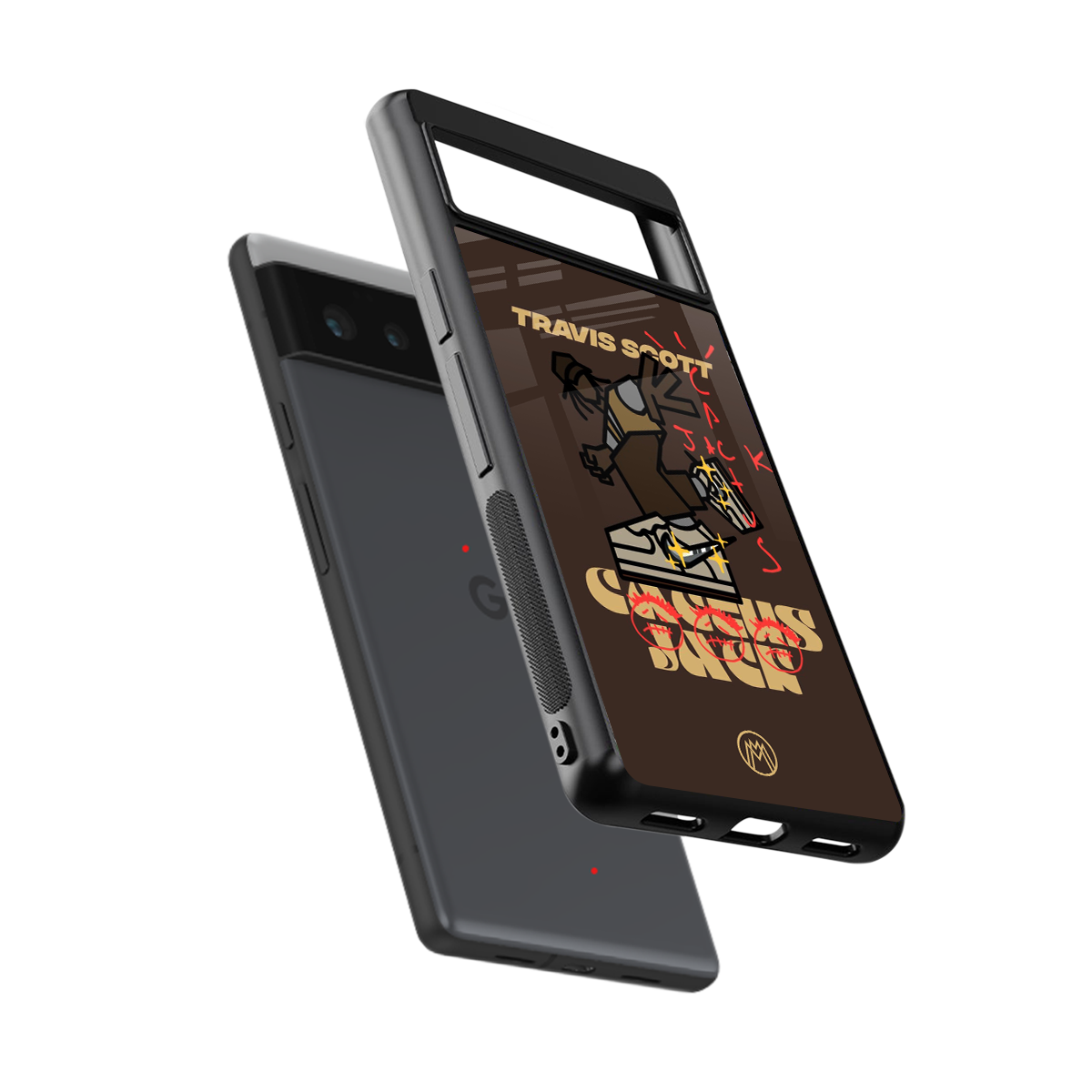 cactus jack travis scott brown back phone cover | glass case for google pixel 6