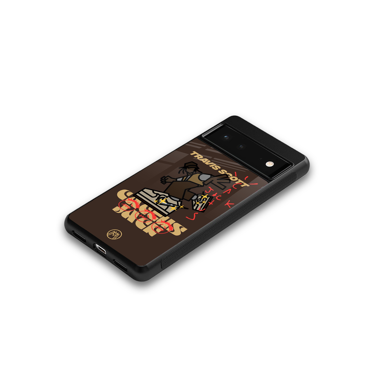cactus jack travis scott brown back phone cover | glass case for Google Pixel 6A