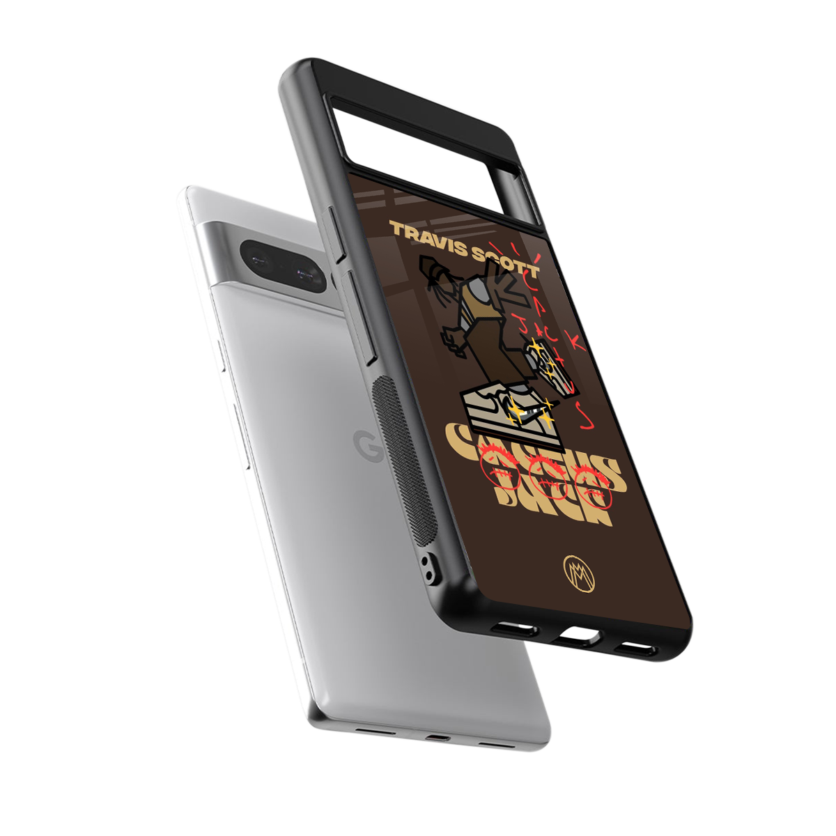 cactus jack travis scott brown back phone cover | glass case for google pixel 7 pro
