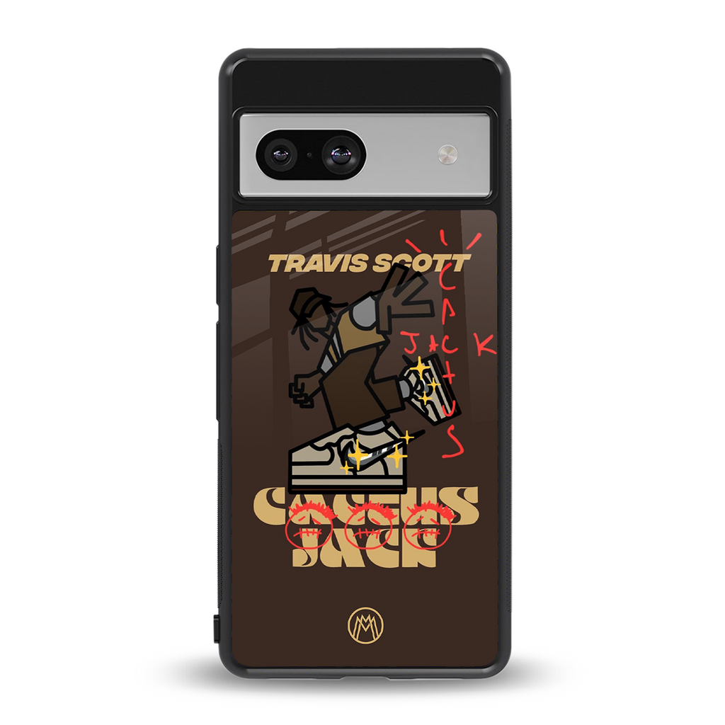 cactus jack travis scott brown back phone cover | glass case for Google Pixel 7