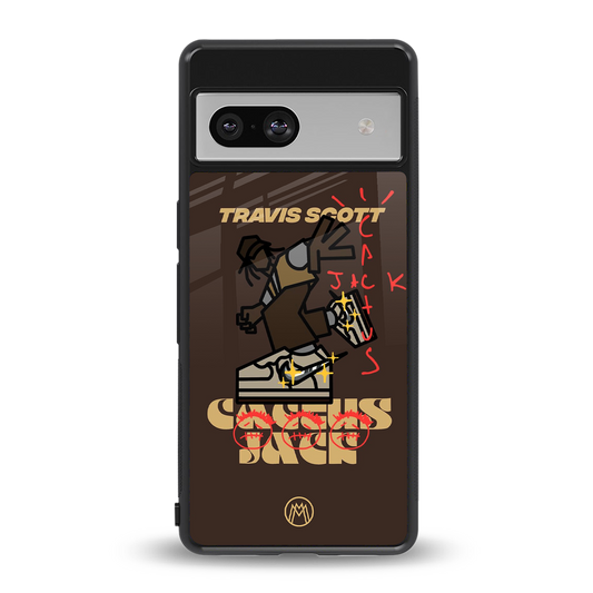 cactus jack travis scott brown back phone cover | glass case for Google Pixel 7A