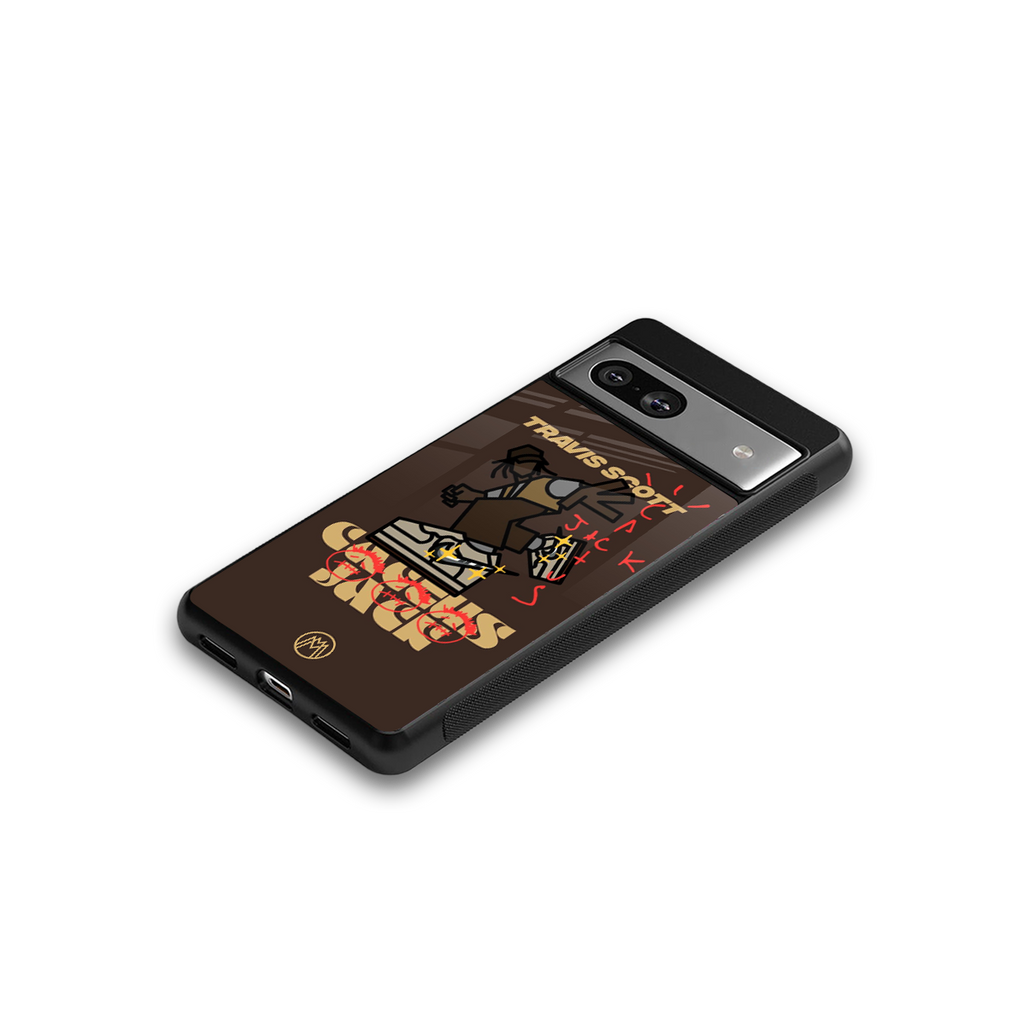 cactus jack travis scott brown back phone cover | glass case for Google Pixel 7A