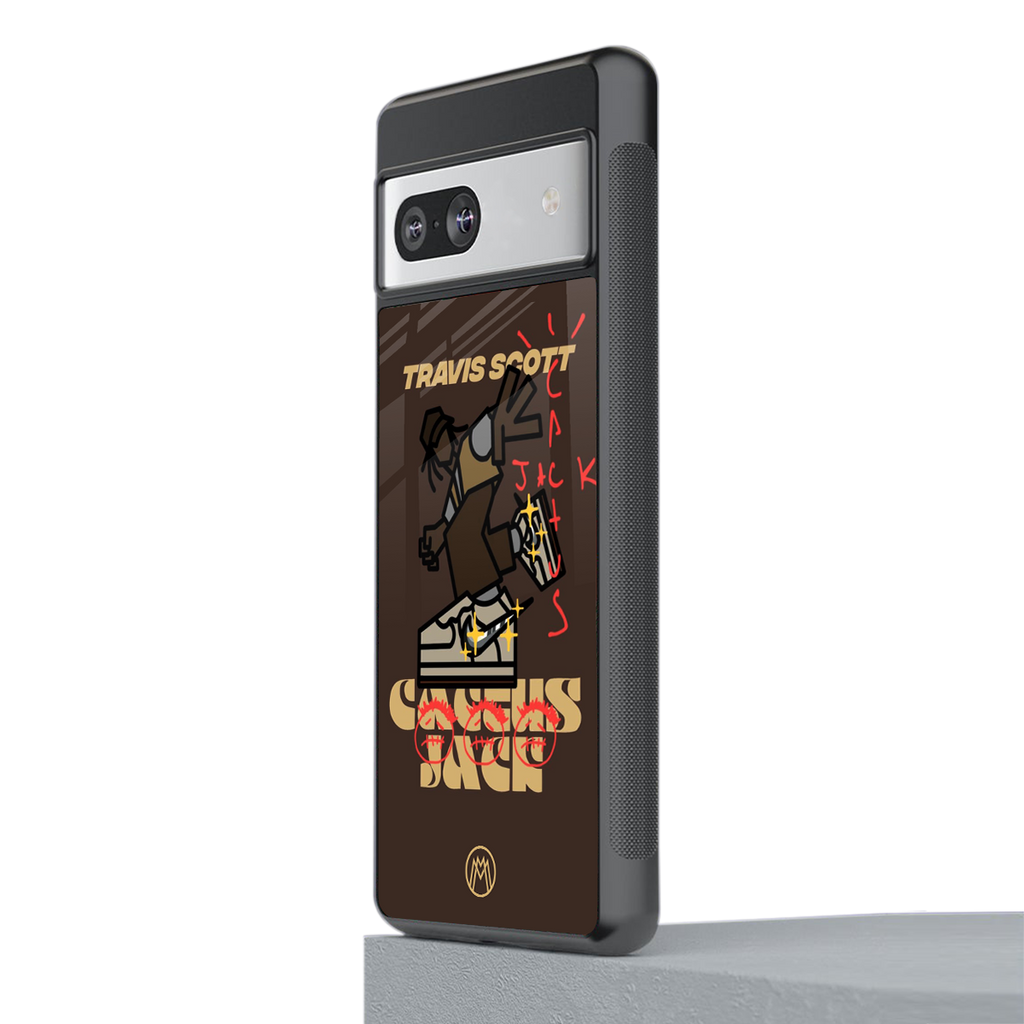cactus jack travis scott brown back phone cover | glass case for Google Pixel 7A