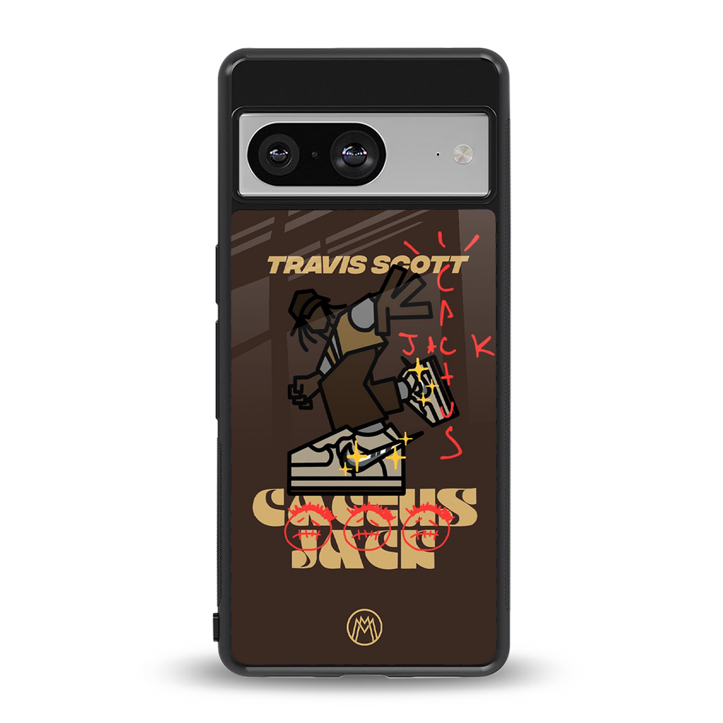 cactus jack travis scott brown back phone cover | glass case for Google Pixel 8