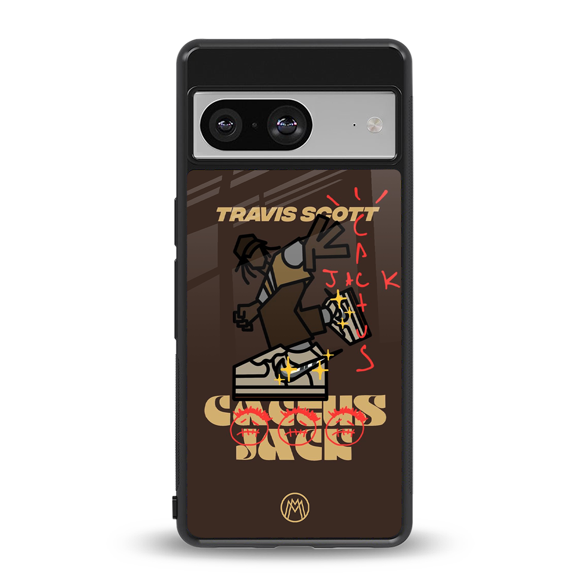 cactus jack travis scott brown back phone cover | glass case for Google Pixel 8