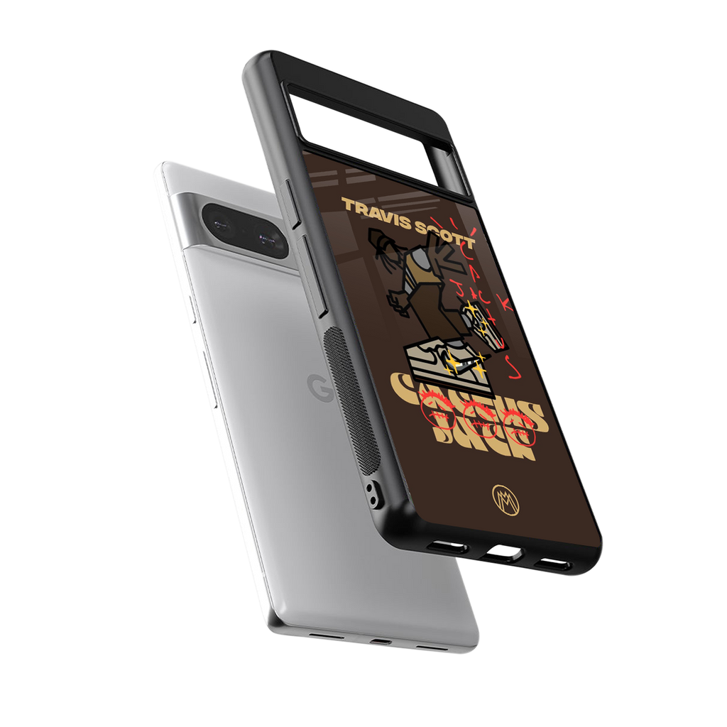 cactus jack travis scott brown back phone cover | glass case for Google Pixel 8