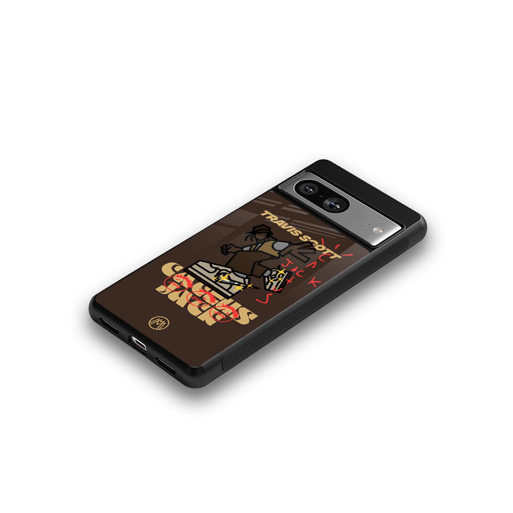 cactus jack travis scott brown back phone cover | glass case for Google Pixel 8