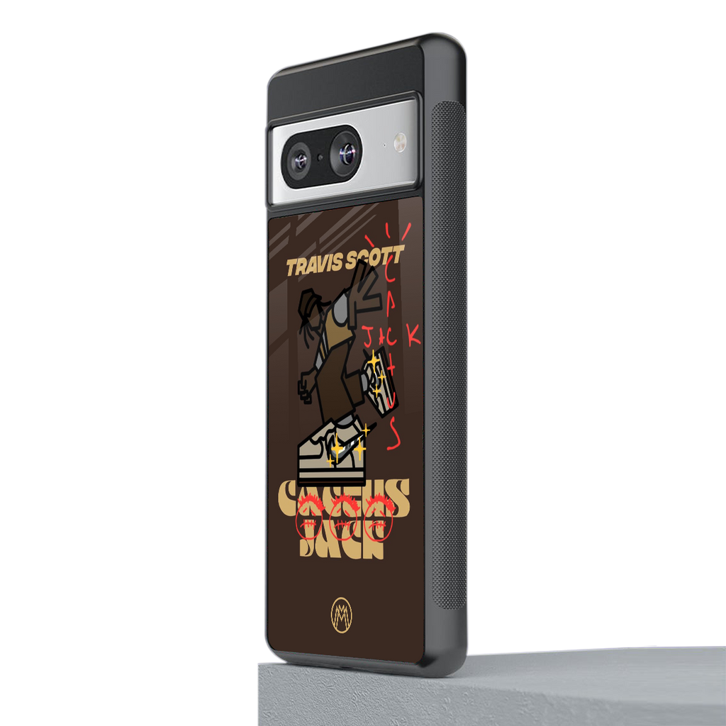 cactus jack travis scott brown back phone cover | glass case for Google Pixel 8