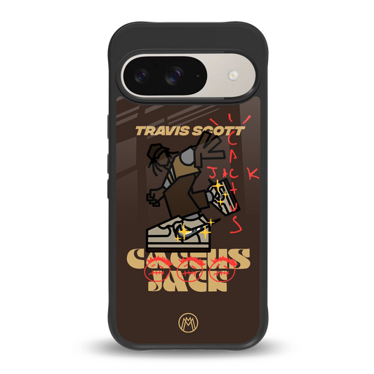 cactus jack travis scott brown back phone cover | glass case for google pixel 9