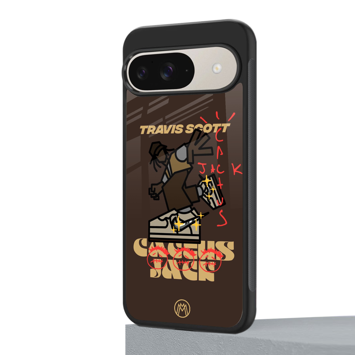 cactus jack travis scott brown back phone cover | glass case for google pixel 9