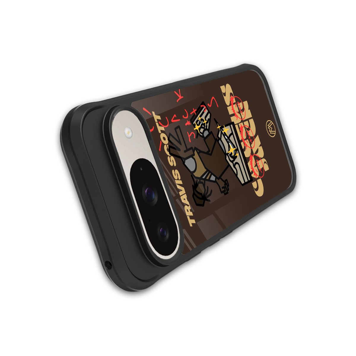 cactus jack travis scott brown back phone cover | glass case for google pixel 9