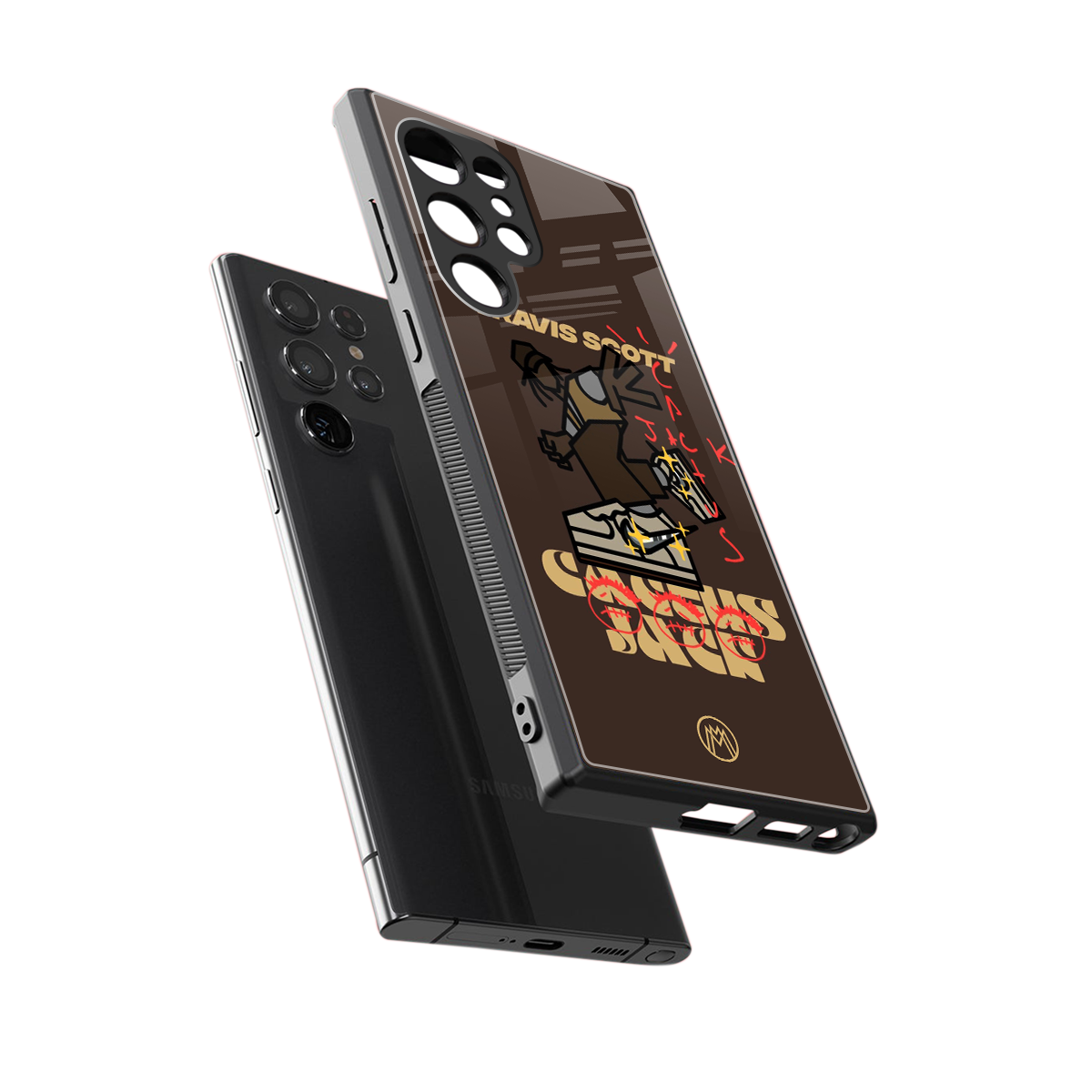cactus jack travis scott brown back phone cover | glass case for samsung galaxy s23 ultra