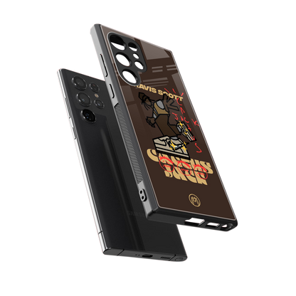 cactus jack travis scott brown back phone cover | glass case for samsung galaxy s23 ultra