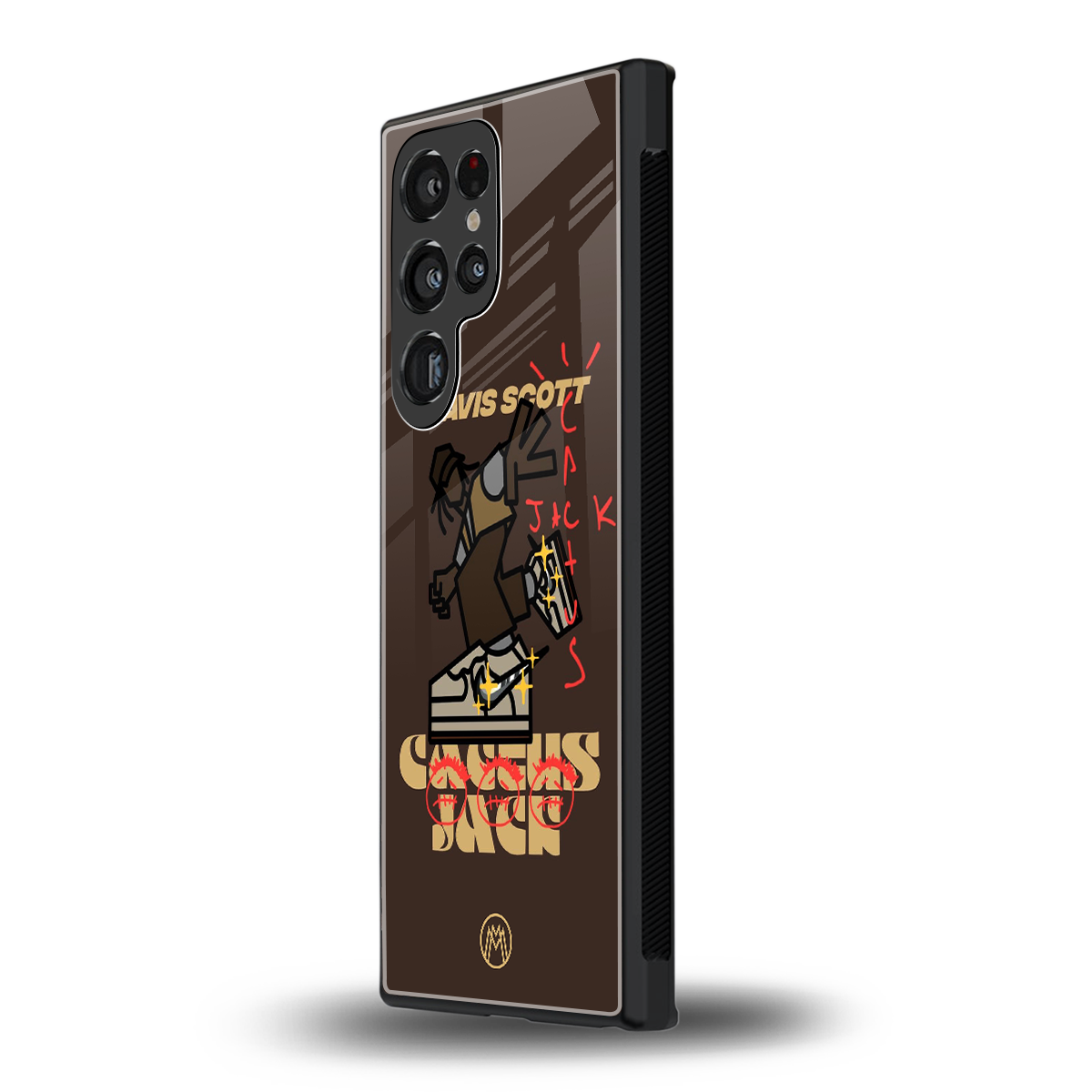 cactus jack travis scott brown back phone cover | glass case for samsung galaxy s23 ultra