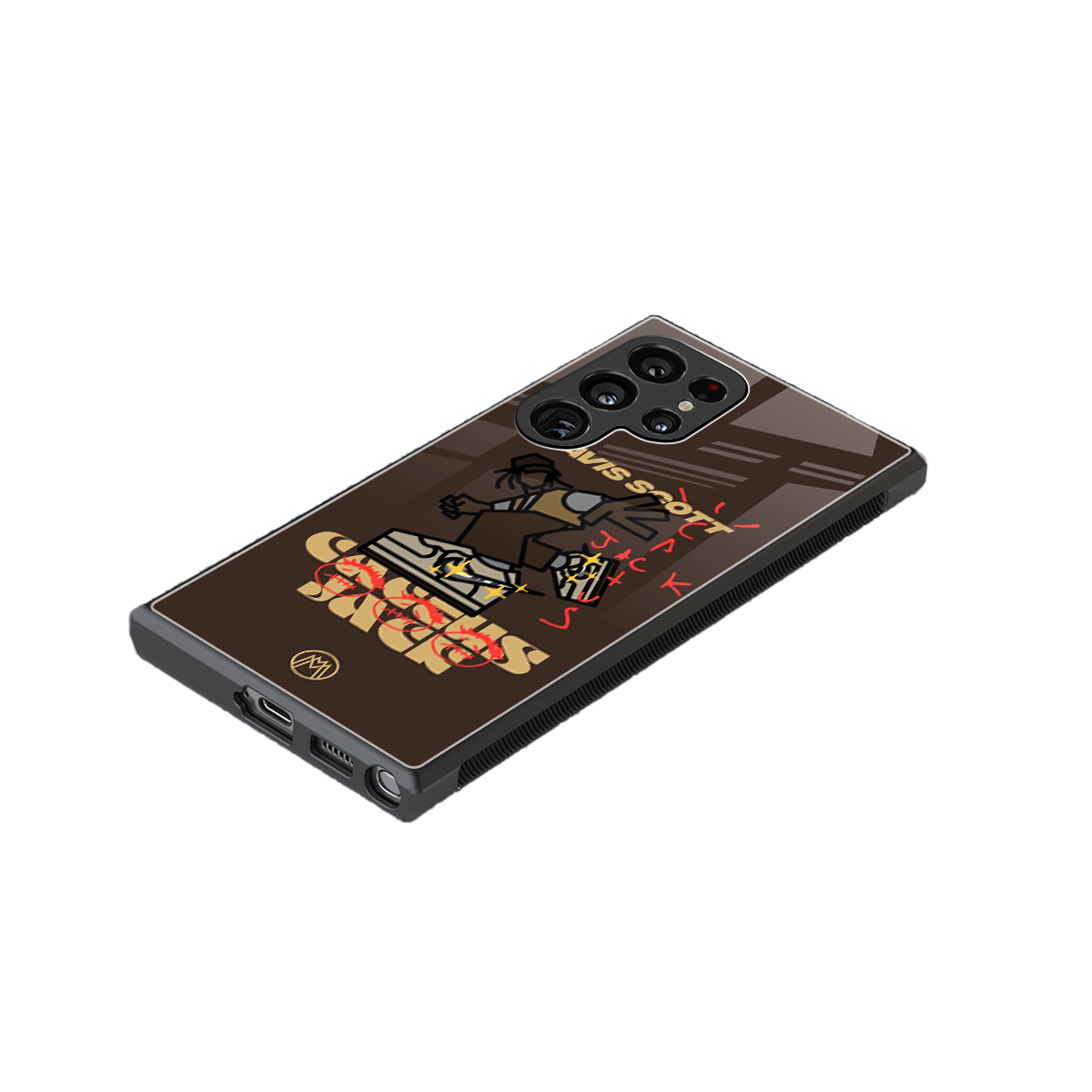 cactus jack travis scott brown back phone cover | glass case for samsung galaxy s23 ultra