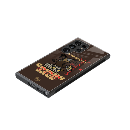 cactus jack travis scott brown back phone cover | glass case for samsung galaxy s23 ultra