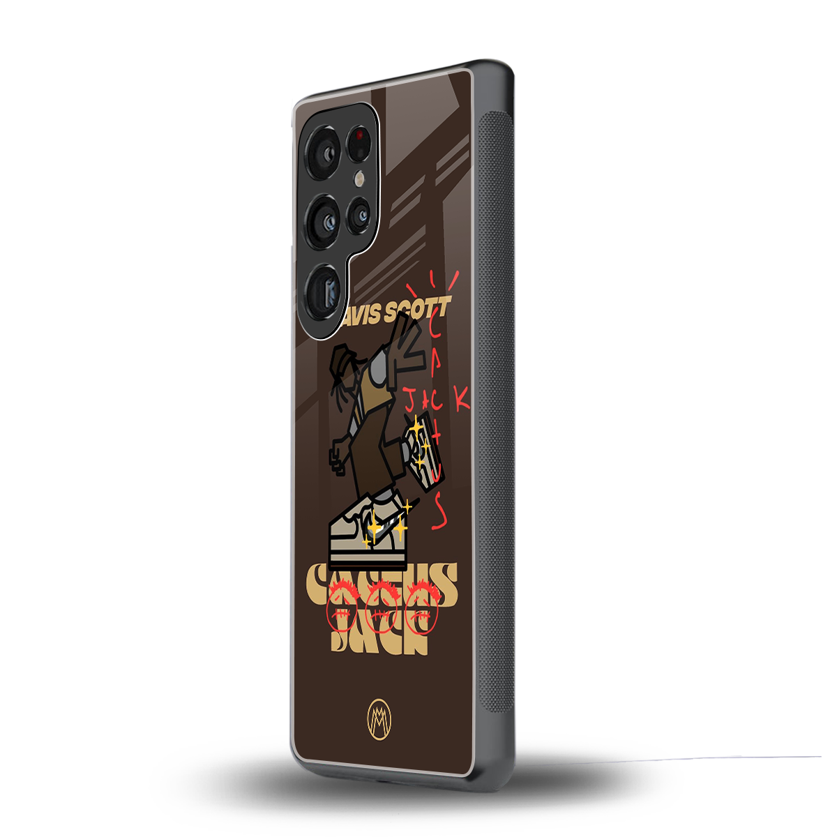 cactus jack travis scott brown back phone cover | glass case for samsung galaxy s25 ultra