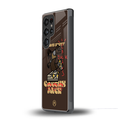 cactus jack travis scott brown back phone cover | glass case for samsung galaxy s25 ultra