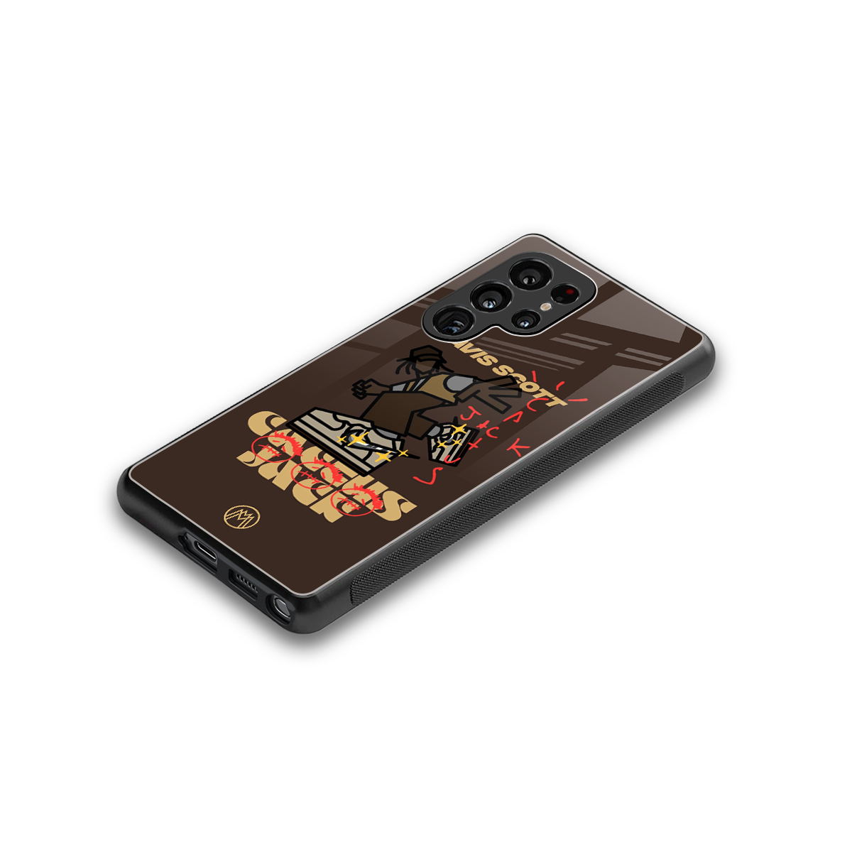 cactus jack travis scott brown back phone cover | glass case for samsung galaxy s25 ultra