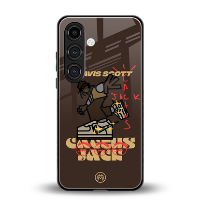 cactus jack travis scott brown back phone cover | glass case for samsung galaxy s25 plus
