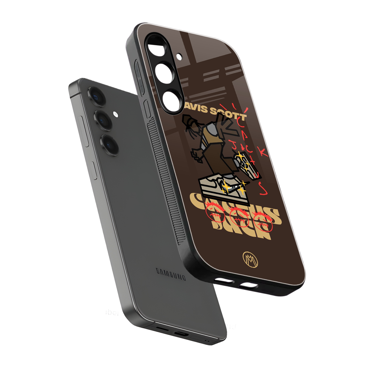 cactus jack travis scott brown back phone cover | glass case for samsung galaxy s25 plus