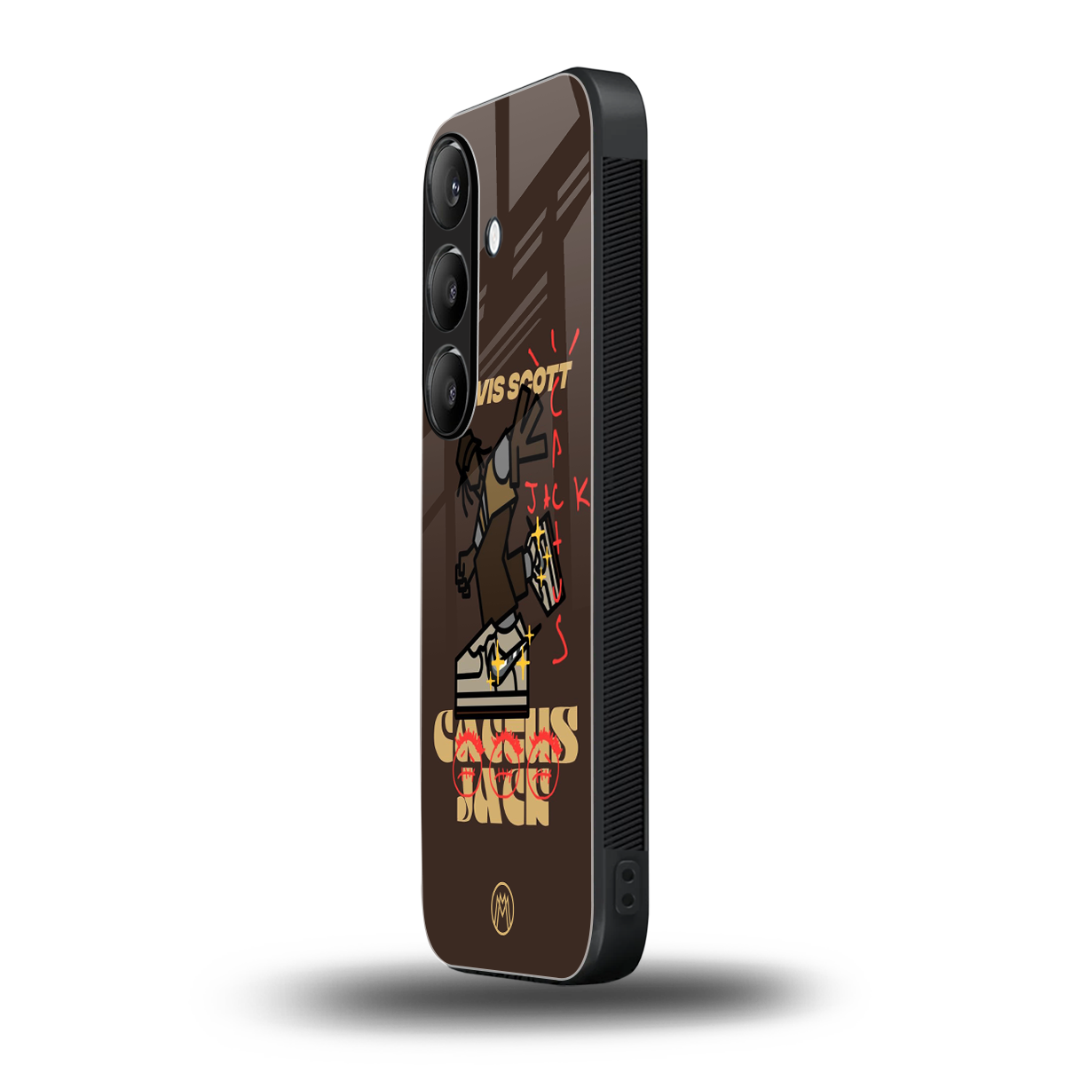 cactus jack travis scott brown back phone cover | glass case for samsung galaxy s23 plus