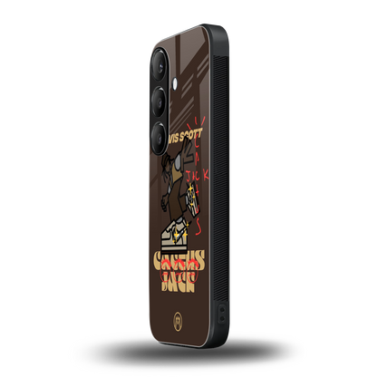 cactus jack travis scott brown back phone cover | glass case for samsung galaxy s25 plus