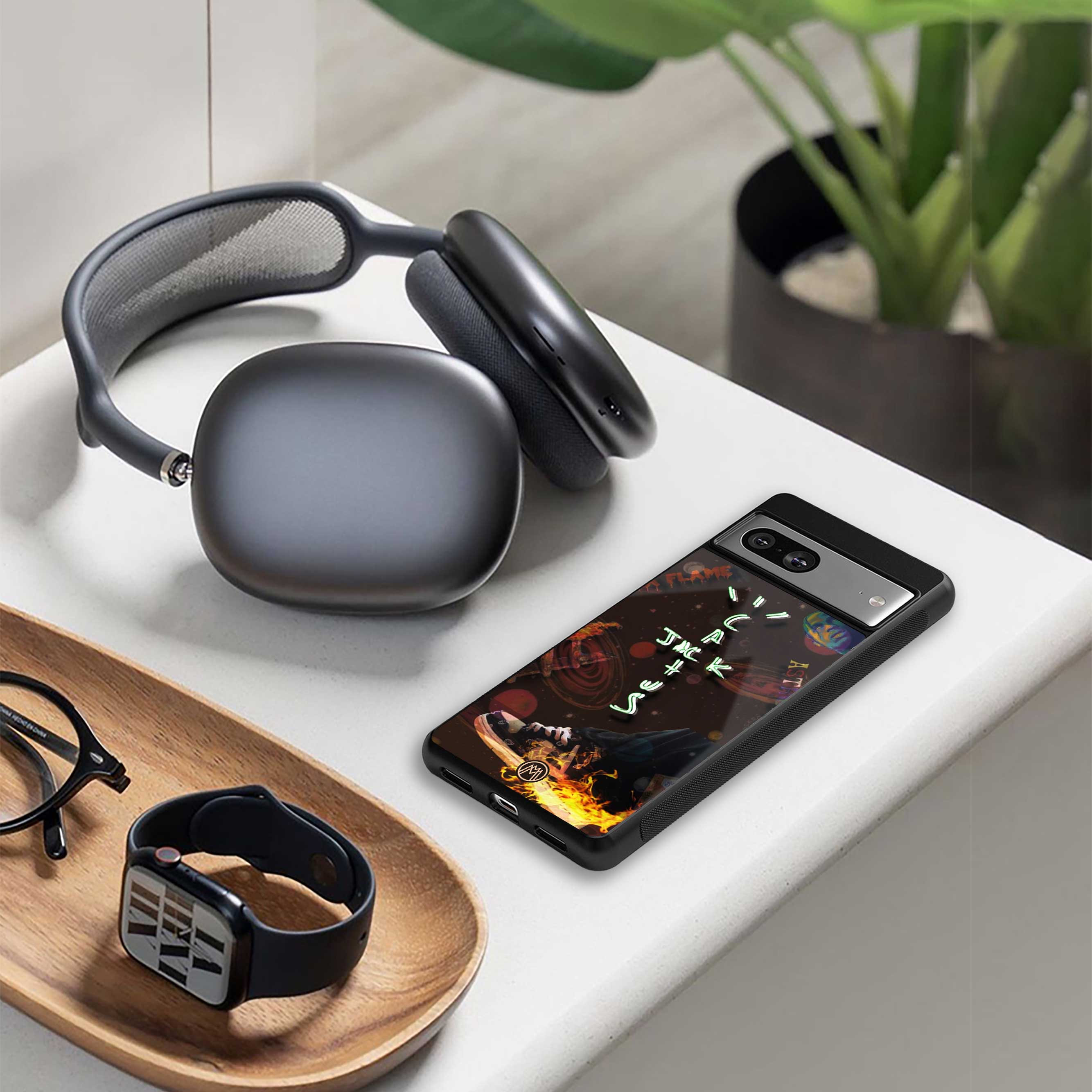 cactus jack brown back phone cover | glass case for samsung galaxy s24 fe