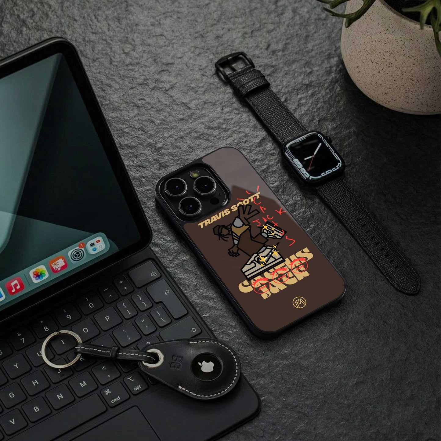 cactus jack travis scott brown back phone cover | glass case for oneplus nord 3