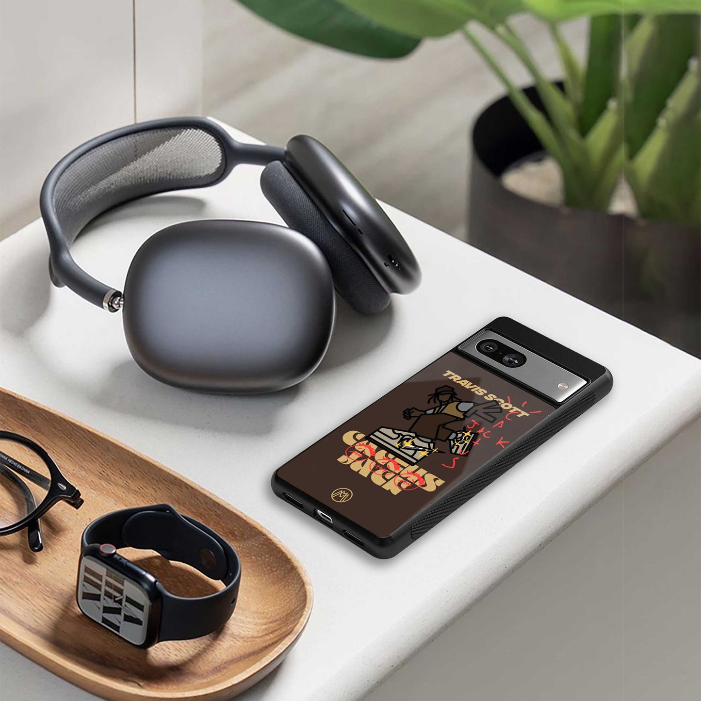 cactus jack travis scott brown back phone cover | glass case for samsung galaxy s23 ultra