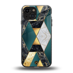 cadmium gold marble back phone cover | glass case for iphone 13 mini