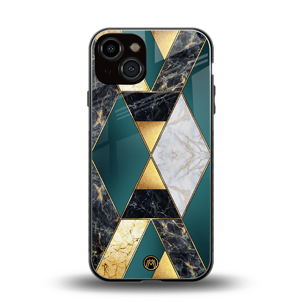 cadmium gold marble back phone cover | glass case for iphone 13