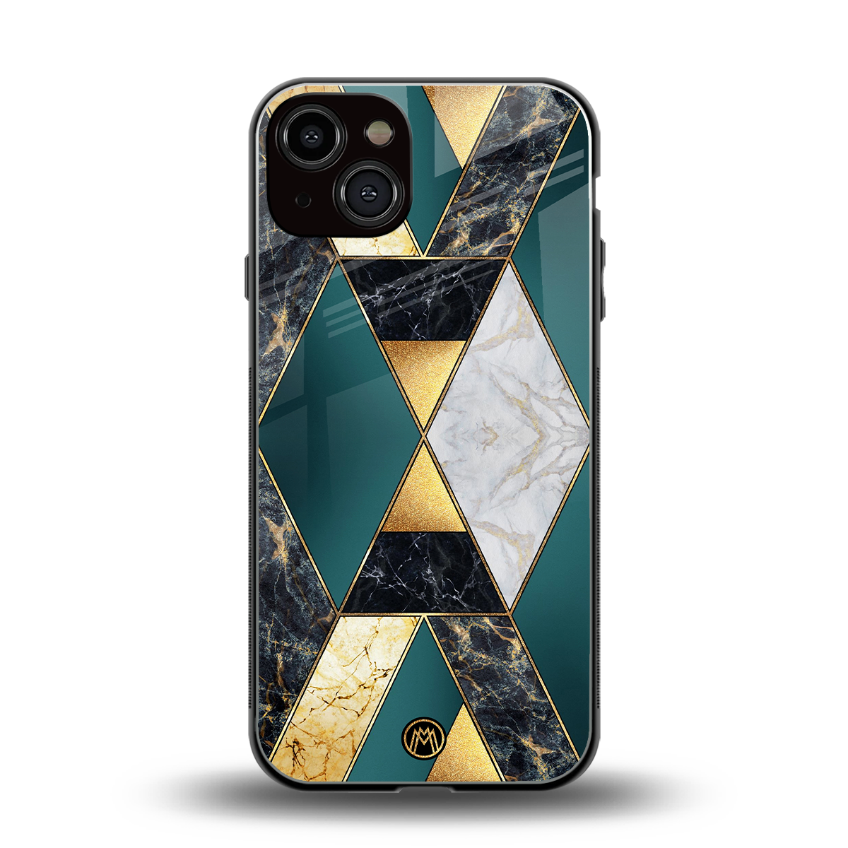 cadmium gold marble back phone cover | glass case for iphone 13