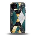 cadmium gold marble back phone cover | glass case for iphone 14 plus