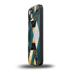 cadmium gold marble back phone cover | glass case for iphone 15 plus