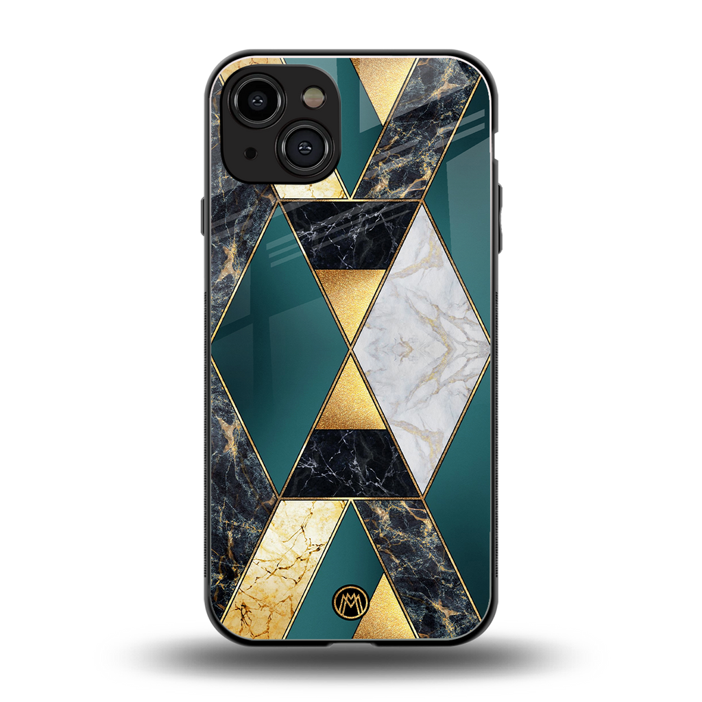 cadmium gold marble back phone cover | glass case for iphone 15